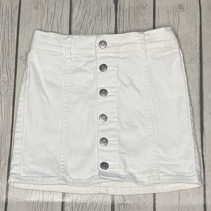 Abercrombie kids white button up mini skirt